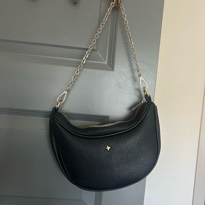 Peeta and Jain Micki Bag - Women’s Bag - Black Shoulder Bag - Gold Chain